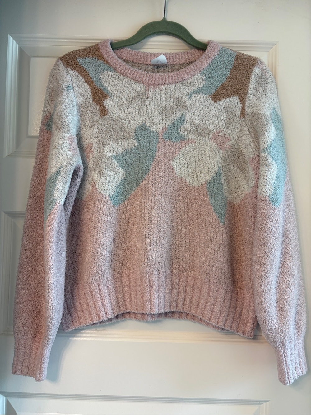 abercrombie kids Pink Floral Crewneck Sweater